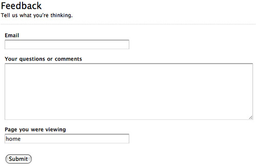 Feedback Form with Default Value