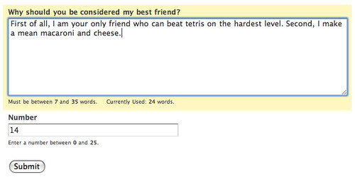 Close up of word count down in action.