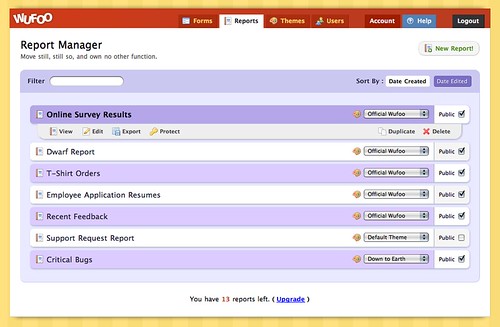 New Report Manager