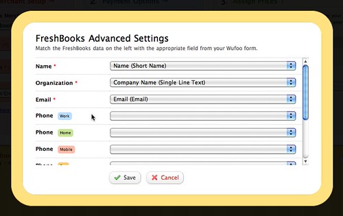 Freshbooks Field Matching