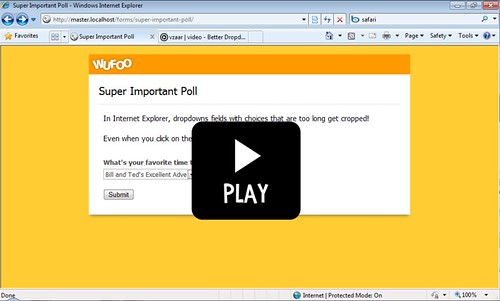 Better dropdowns for IE in every Wufoo Form