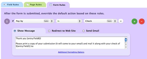 Pay by Check Form Rule