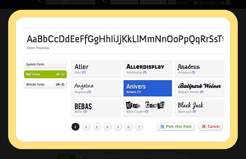 Wufoo font picker