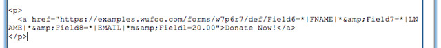 MailChimp HTML Link