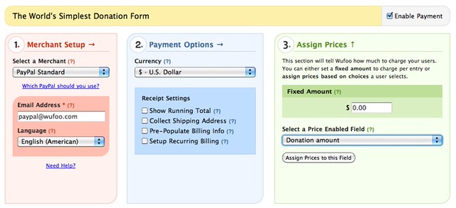 Wufoo · Payment Settings