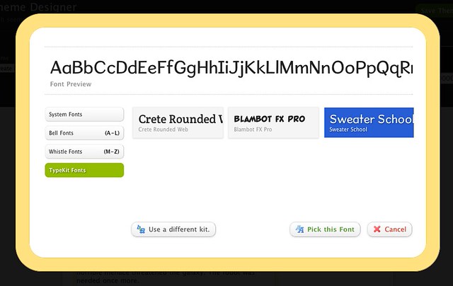 Typekit fonts imported into Wufoo's Font Picker