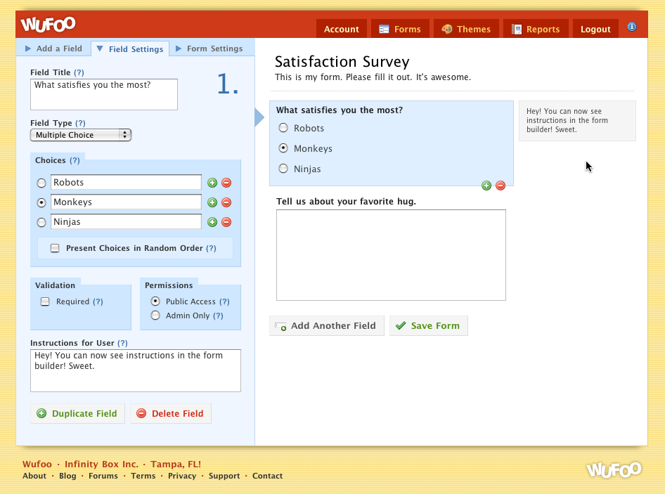 Form Settings in New Builder